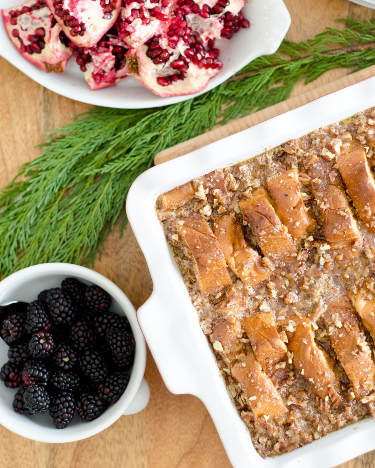 An easy and sinfully delicious overnight french toast recipe featuring eggnog, cinnamon, and pecans. Perfect for the holidays!