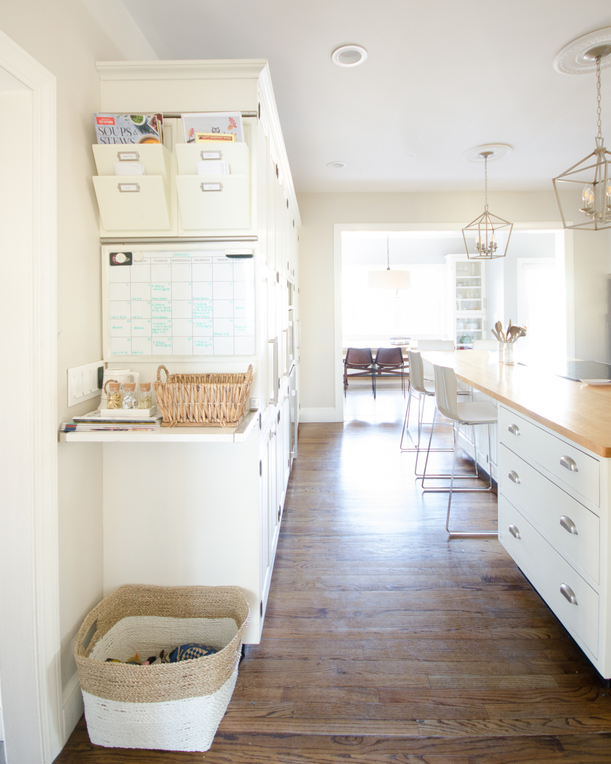 Affordable and easy kitchen organization ideas including how to organize papers.